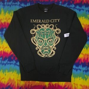 Universal Studios Wicked Movie Emerald City Sweatshirt Black Gold Green Small SM